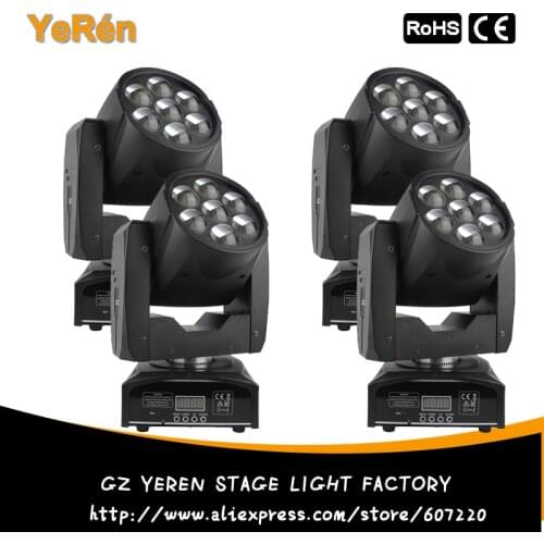 4PCS) Zoom Led Beam Wash Moving Head Light 7PCS RGBW Quad-Color Led Lamp DJ Led Effect Light DJ Disco Light