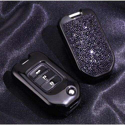Car Key Case Cover Protection Accessories Diamond for Honda Civic XRV CR-V HR-V Accord VEZEL CITY Jade Crider Odyssey