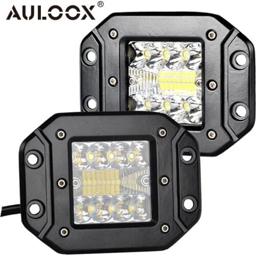 AULOOX 5''Inch Flush Mount Off-road Driving Lamp LED Work Light 39W 48W 12V 24V LED Pods Truck LED For Auto Car SUV Tractor
