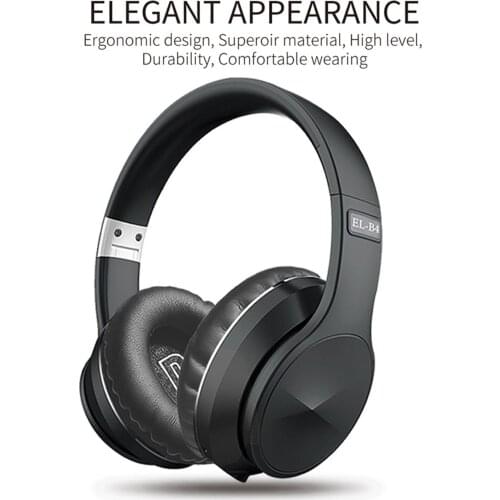 Bluetooth Headphones Head-mounted Foldable Hi-Fi Stereo Built-in Mic Soft Earmuffs for Phone PC
