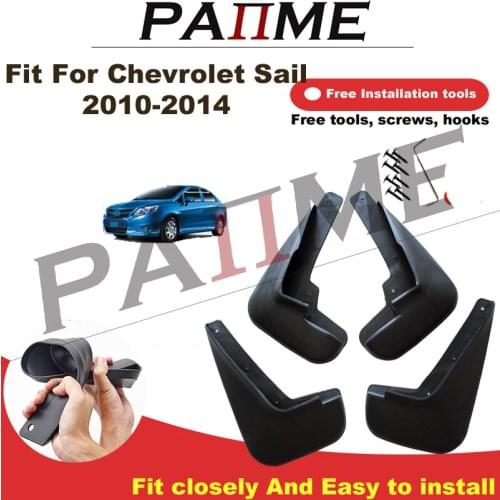 ReadyStock Car Automotive MudFlaps Fit For Chevrolet Sail 2010-2014 4pcs/Set Molded Splash Guards Front Rear Mud Flap Mudguards