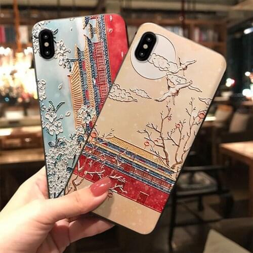 3D Embossed Forbidden City Phone Case for Xiaomi Redmi Note 7 8 9 Pro 8T 7A 8A Mi 10 9 8 Lite 9T CC9 CC9e Back Cover Coque