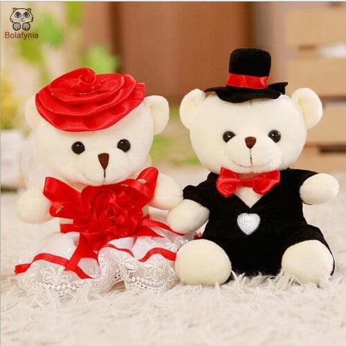 BOLAFINIA children plush toys Couple wedding bear kids baby Christmas birthday gift stuffed toy bear