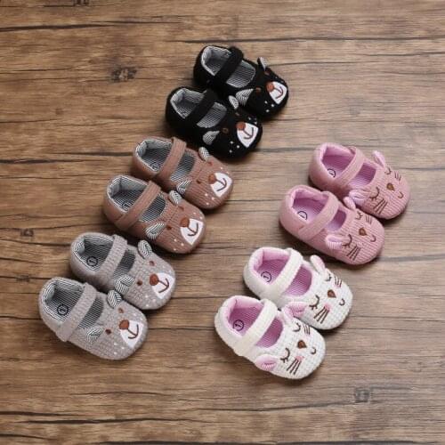Baby Shoes Adorable Infant Slippers Toddler Baby Boy Girl Knit Crib Shoes Cute Cartoon Anti-slip Prewalker Baby Slippers