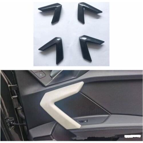 For Audi A3 A3L 2021 ABS Carbon Fiber Car Inner Door Handle Bar Frame Cover Trim Car Styling Sticker