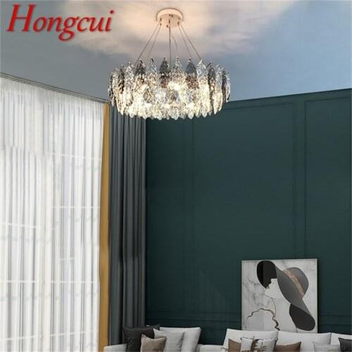 Hongcui Pendant Light Postmodern Luxury Crystal Lamp LED Fixture Decorative For Home Dining Room