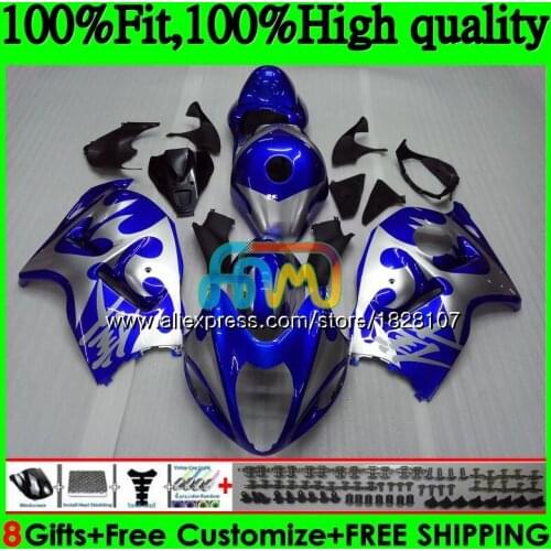 Injection For SUZUKI Hayabusa GSXR-1300 GSXR 1300 56BS.173 GSXR1300 08 09 10 11 Blue silvery 12 2008 2009 2010 2011 2012 Fairing