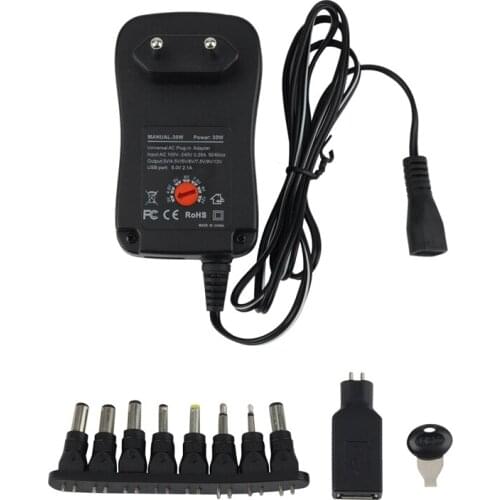 Power Supply 3-12V Adjustable Adapter Positive And Negative Switching Power Supply EU Plug