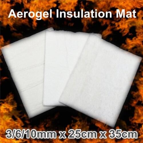3/6/10mm 25x35cm Thickness Super Light Silica Aerogel Insulation Mat Lightest Solid Pad For Industrial Pipelines Storage Tanks