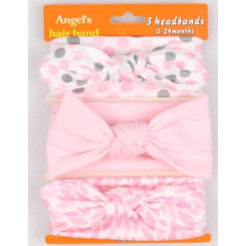 3Pcs Baby Headband Kids Cute Headwear Baby Girl Hair Accessories Cotton Rabbit Ear Baby Headband Bowk Elastic Headrope