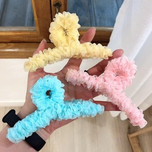 Korean Hair Claw Clip Hairpins For Women Girls Fashion Lace Barrettes Hair Crab Clips Styling Make Up Tool Hair Accessories