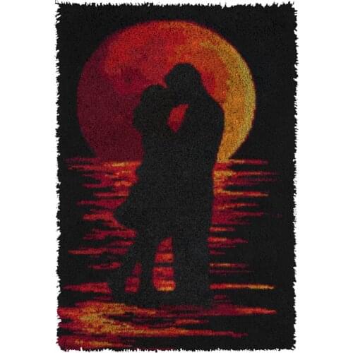 Latch Hook Rug Kiss Plush Tapestry Kits Crochet Cushion Mat DIY Carpet Rug Home Decor Thick Yarn 61cmX85cm