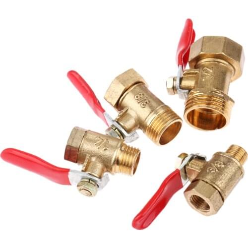 Brass Ball Valve 1/8" 1/4'' 3/8'' 1/2'' Female to Male Thread Ball Valve Connector Joint Copper Pipe Fitting Coupler Adapter