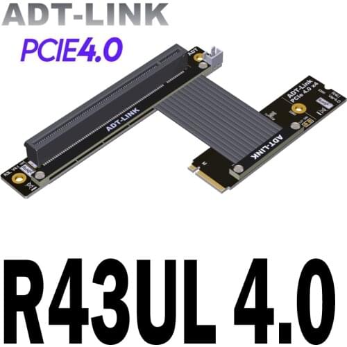 M.2 For NVMe SSD To PCIe 4.0 x16 Riser Card Turn 90 Angled Graphics Card Riser Extender M2 NGFF M Key To PCI E 4.0 x4 Full Speed