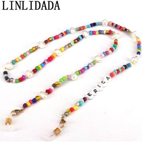 Fashion 5Pcs, Colorful Bead Crystal Glasses Neck Strap Chain string for Eyeglasses Beads Necklace Sunglasses Cord Rope Lanyard