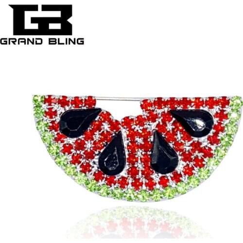 Fancy Design of Rhinestone Watermelon Brooch Jewelry