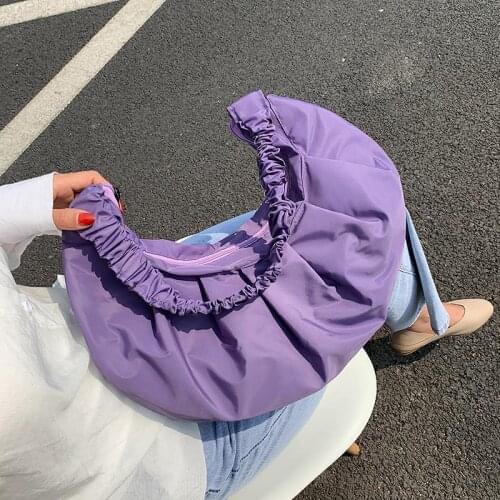 Nylon Armpit Bag For Women 2020 Summer News Design Luxury Small High Capacity Shoulder Handbags Female Travel Bag Purple