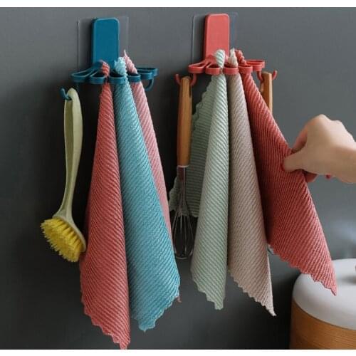 New Creative Hanger Light Free Punch Kitchen And Bathroom Wall Hanging Bilateral Hook Flower-shaped Rag Rack Towel Rack