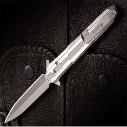 New style - No Double Holy Sword Quick Open Folding Knife M390 Sharp Blade Titanium Alloy Handle Camping Pocket EDC Tools