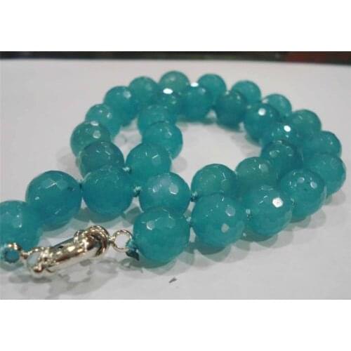 2021 charming 8mm long Brazilian Aventurine Faceted Round Beads Necklace Women Girls Beads 15inch Fashion Jewelry Making Design