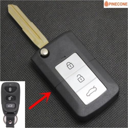 PINECONE for KIA CERATO Key Car Key Case Styling 3+1 Button Uncut Brass Blade Remote Car Key Shell 1 PC