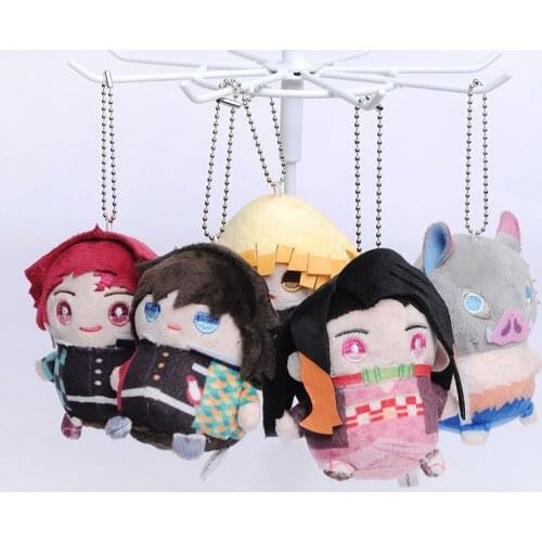 Anime Demon Slayer Kimetsu no Yaiba Printing plush pendant Toy Kamado Tanjirou Nezuko plush keychain keyring pendant toy Gifts