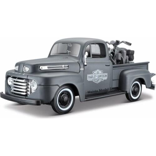 Maisto 1:24 HARLEY-DAVIDSON 1942 WLA Flargead 1948 Ford F-1 Pickup die-cast precision model car Model collection gift