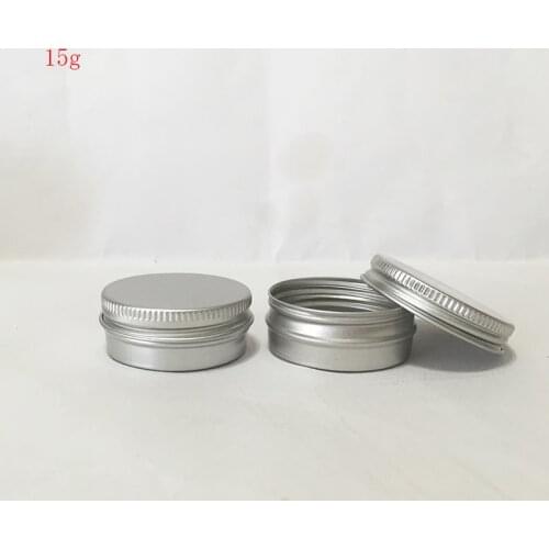 50pcs 15g Empty Sample Cosmetic Cream Container Aluminum ,Lip Balm Jars ,Solid Perfume Bottle Jar Tin Storage Containers Pot