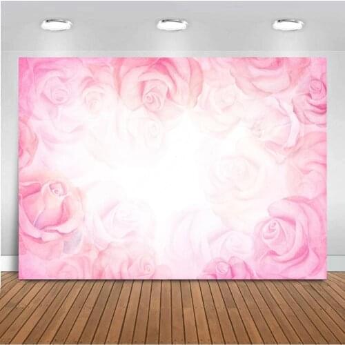 Pink Rose Floral Board Bright Heart Halo Photo Backgrounds Newborn Baby Showers Kids Birthday Decor Photography Backdrops