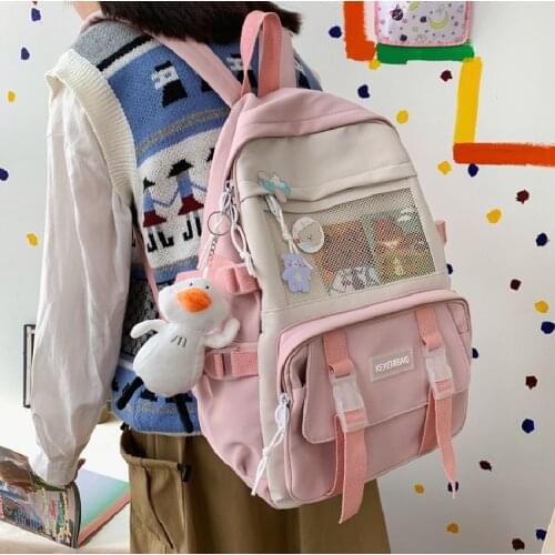 School Bag Student Mesh Ladies Backpack Waterproof Female Fashion Laptop Student Girl Backpack Nylon Men Women Net Bag Book Male