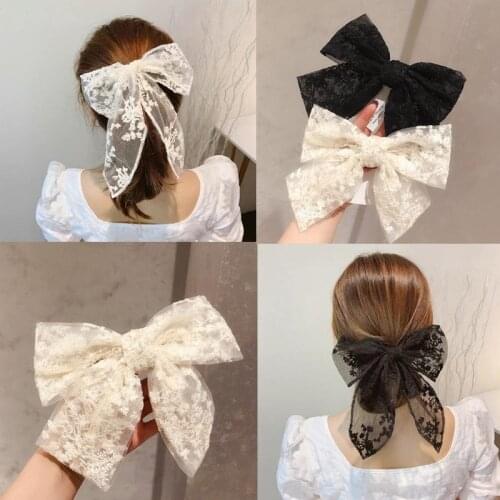Lace Bow Hairpin Sweet Princess Ribbon Spring Clip Girl Headdress Princess Hair Accessories Hairclips Pinzas Para El Cabello