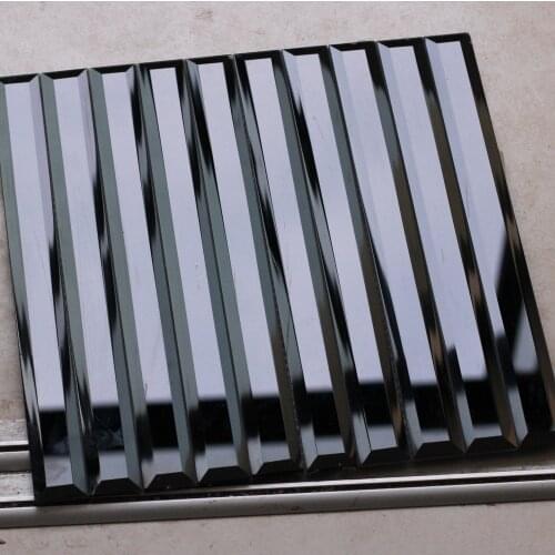 5 beveled Black Mirror Strip Glass Mosaic Tiles, Showroom Shop Gate Frame Lobby Hall decoration Wall Tiles, MD-CL01