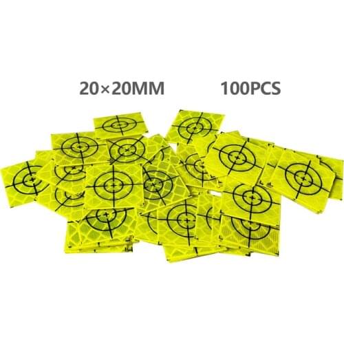 New 100pcs Super Power Green Reflector Sheet 20x20mm Reflective Tape Target for surveying