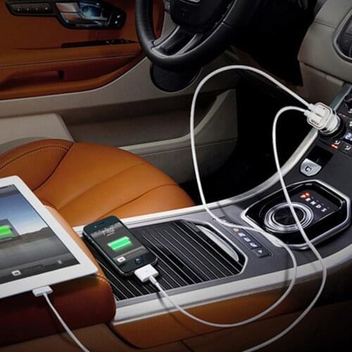 Universal 4 in 1 Car Charger Dual USB DC 5V 3.1A Adapter With Voltage temperature Current Meter Tester Digital LED Display