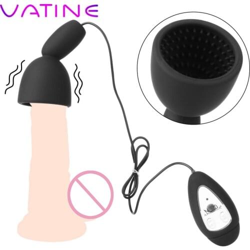 VATINE 10 Frequency Vibration Glans Vibrators Sex Products Stamina Trainer Male Masturbator Cup Sex Toys For Men Male