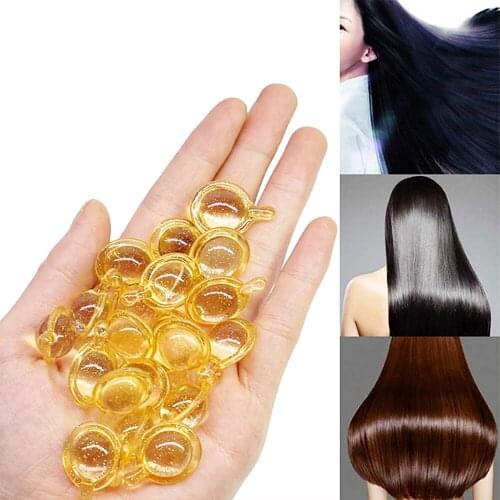 Hair Vitamin Capsule Pro Keratin Complex Oil Smooth Silky Hair Serum Moroccan Oil Anti Hair Loss Hair Mask Repair Damaged 10pcs