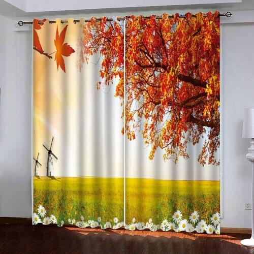 3D custom Autumn maple leaves photo curtain for living room bedroom kitchen curtain blackout window curtain 3d