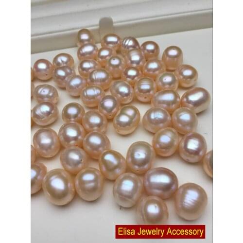 10-11mm Thread Design Pearl Beads Natural Pink 0.8mm Full Drilled Loose Pearl DIY Pearl Jewelry Accessory 30Pcs/Lot