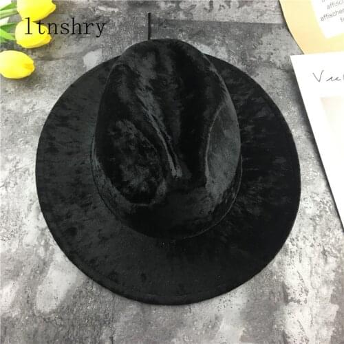 2019 Womens Felt Hat Winter Fedora Hat Women Imitation Woolen Classic British Autumn Laday Jazz Streetwear Felt Hats for Men