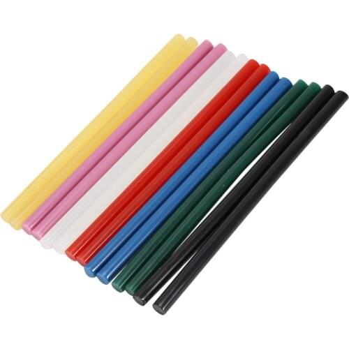 10Pcs/set Colorful Hot Melt Glue Sticks Adhesive DIY Craft For 20W Low Power Glue Gun Tools Accessory 7x150mm
