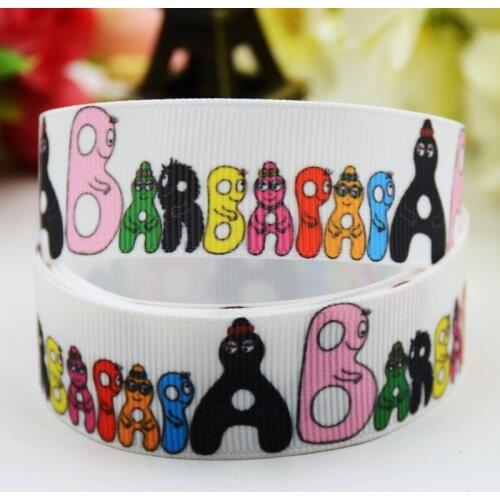 22mm 25mm 38mm 75mm Ruban satin Barbapapa cartoon Printed Grosgrain Ribbon sewing supplies Bow hair accessories X-00862 10Y