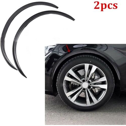 2X Carbon Fiber Car Wheel Rubber Eyebrow Protector Arch Trim Flare Fender Strip
