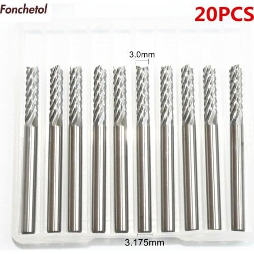 3.0mm-20PCS CNC computer engraving machine solid carbide PCB End Mill,Printed Circuit Board cutter,Corn milling cutter