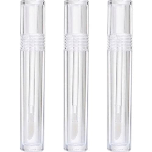 3pcs 5ml Clear Empty Lip Gloss Brush Wand Tubes Transparent Lip Gloss Bottles Glaze Lip Balm DIY Samples Container