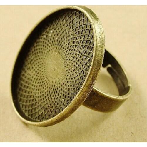5pcs Antique Silver tone/Antique Bronze Blank Ring Oval Base Bezel Setting Tray Charm/Finding,fit 18mmx25mm Cabochon/Cameo