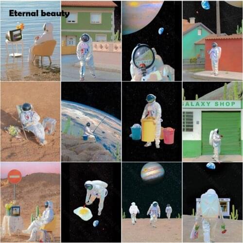 5D Diy Diamond Painting Astronaut Series On Earth Full Round Square Diamond Embroidery Needlework Cross Stitch Kits Home Decor