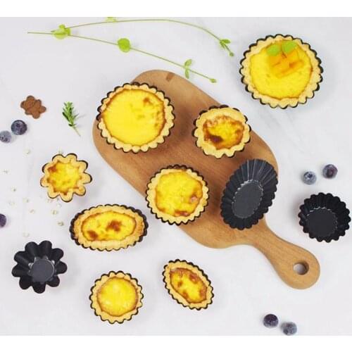 8Pcs/Set Egg Tart Molds Nonstick Flower Design Cake Baking Cup Tartlet Quiche Pan Tools Accessories