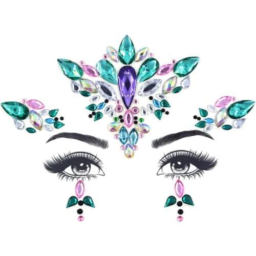 Face Diamond Sticker Temporary Tattoo Stickers Wedding Birthday Party Women Girls Decoration Tools Shining Rhinestones Tattoo