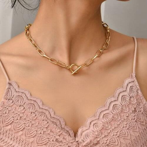 Punk Necklace Neck Chains For Women Vintage Simple Hip Hop Metal Choker Clavicle Chain Jewelry