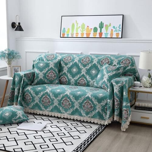 Fyjafon Sofa Cover Chenille Jacquard Couch Cover Washable Sofa Protector Decorative Slipcover Living Room 180*240/180*280